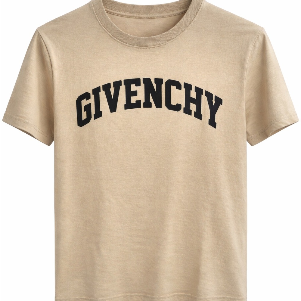 Givenchy Tan Tee with Black Logo